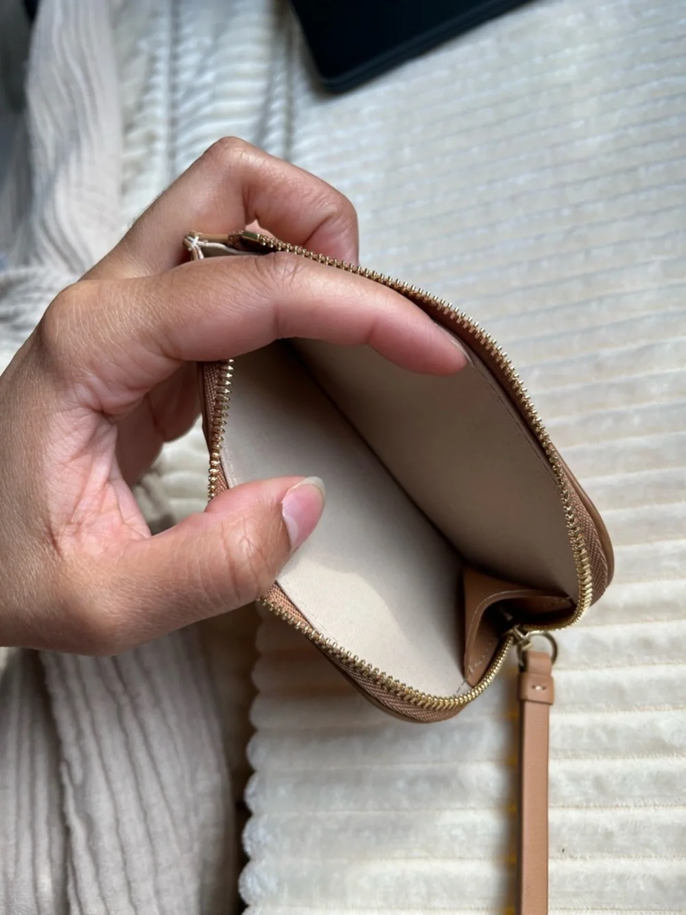 polène atla card holder in trio camel - Picture 11 of 11